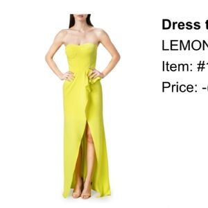 Dress the Population Strapless Neon Yellow Dress